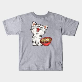 Happy Ramen Cat Kids T-Shirt